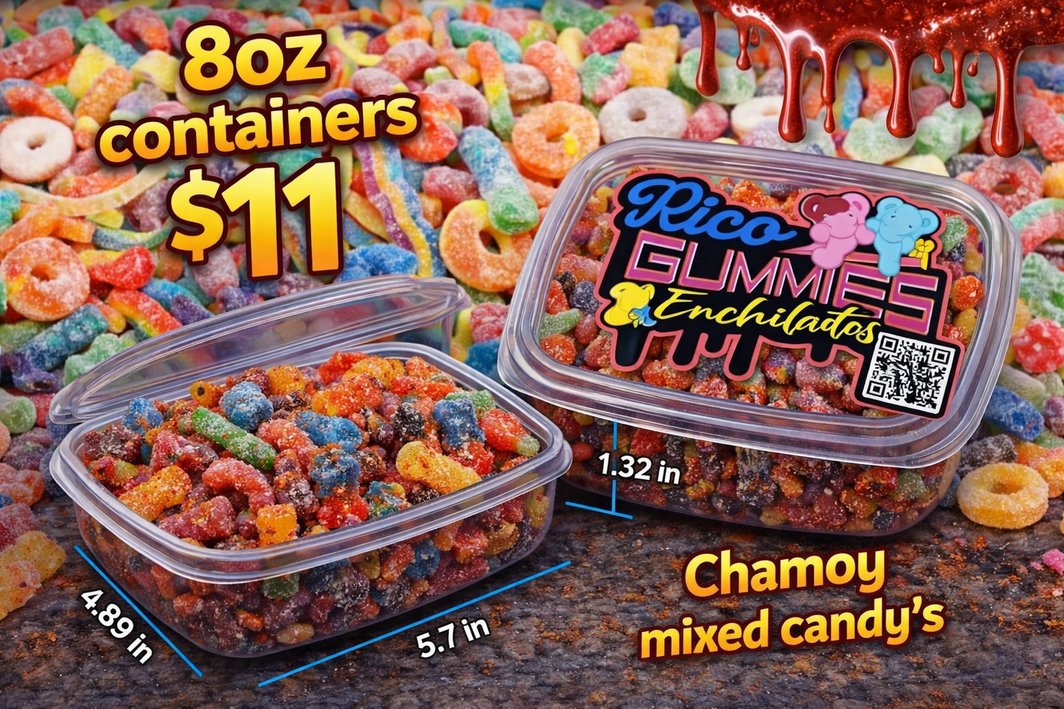 8oz -Chamoy mixed candy