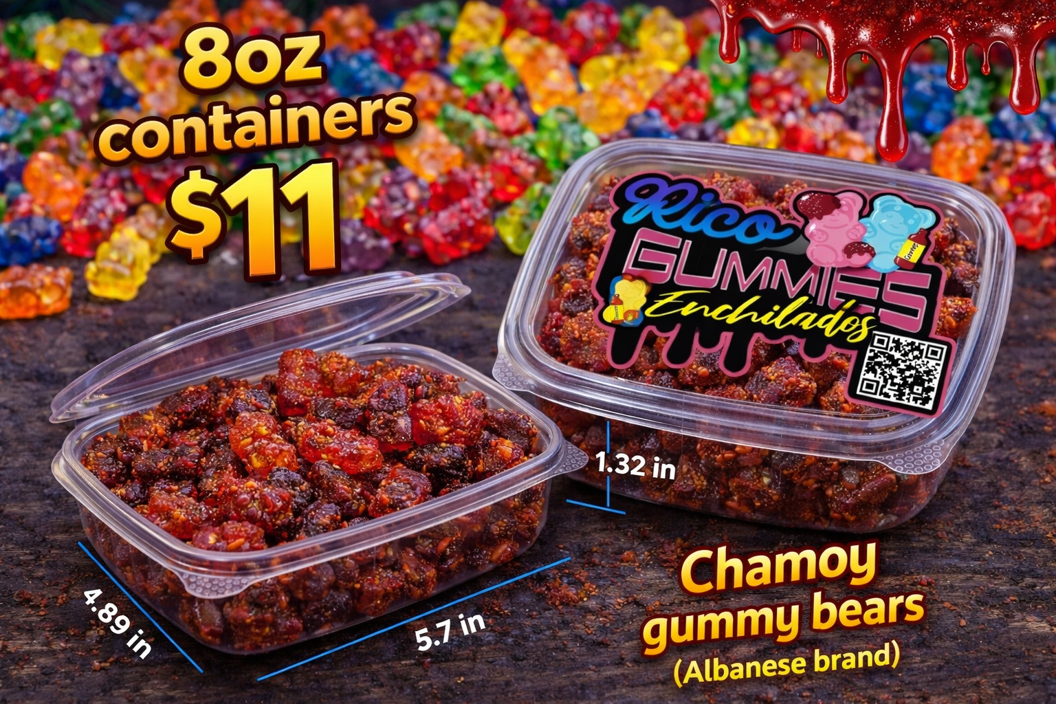 8oz - Chamoy Gummy Bears