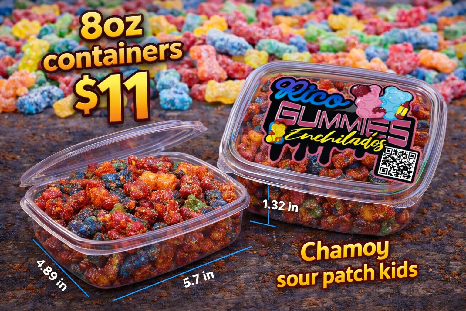 8oz -Chamoy sour patch kids